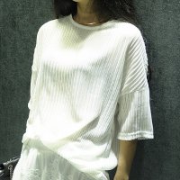 2016夏季新款镂空圆领短袖透视性感女装短袖t恤女夏宽松纯色潮