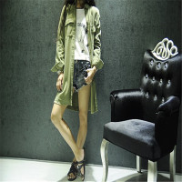 2016春秋季新款中长款长袖女装衬衫宽松休闲牛仔风衣外套女上衣潮