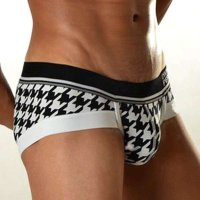 湛蓝内衣 塔缪缪男士内裤 千鸟格子纯棉内裤男低腰三角裤0805