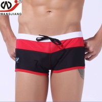 湛蓝内衣 男士泳裤男平角时尚游泳裤 彩条温泉游泳衣 WJ网将7205