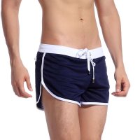 湛蓝内衣 男家居短裤运动三分裤阿罗裤带双丁字裤系绳 WJ网将7137