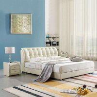 莱恩浩客 真皮床 双人床 品牌床 1.8米 8085 米黄色 1.5*1.9米