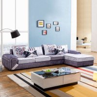 莱恩浩客 布艺沙发 现代客厅沙发 A-10 灰色 双人+单人+左贵妃