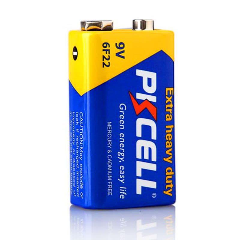 PKCELL 9v方块电池6f22 九伏方形一次性话筒碳性叠层干电池10节装图片