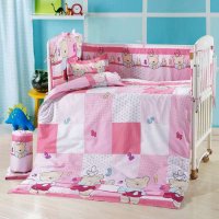 凯芙兰婴儿床床围纯棉婴儿床品套件可拆洗儿童床围宝宝九件套全棉