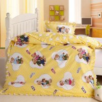 韩式全棉幼儿园被子三件套 可拆洗纯棉儿童卡通被套六件套