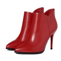 女靴短靴踝靴细跟真皮2015秋冬款尖头欧美简约秋冬女靴新品
