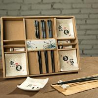 vekoo 味家 筷勺套装礼品餐具 陶瓷餐具套装创意礼品中国龙包邮