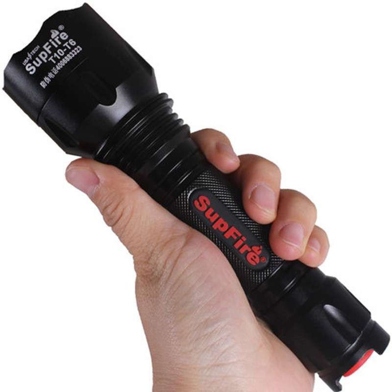 Supfire/神火 新品T10-T6 泛光远射型强光手电筒 进口CREE T6 LED高亮无黑圈 led强光户外骑行