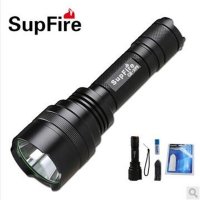 Supfire/神火 C8-T6 泛光型强光手电筒 进口T6 LED 骑行远射防水 户外手电筒led 大光斑 无黑圈