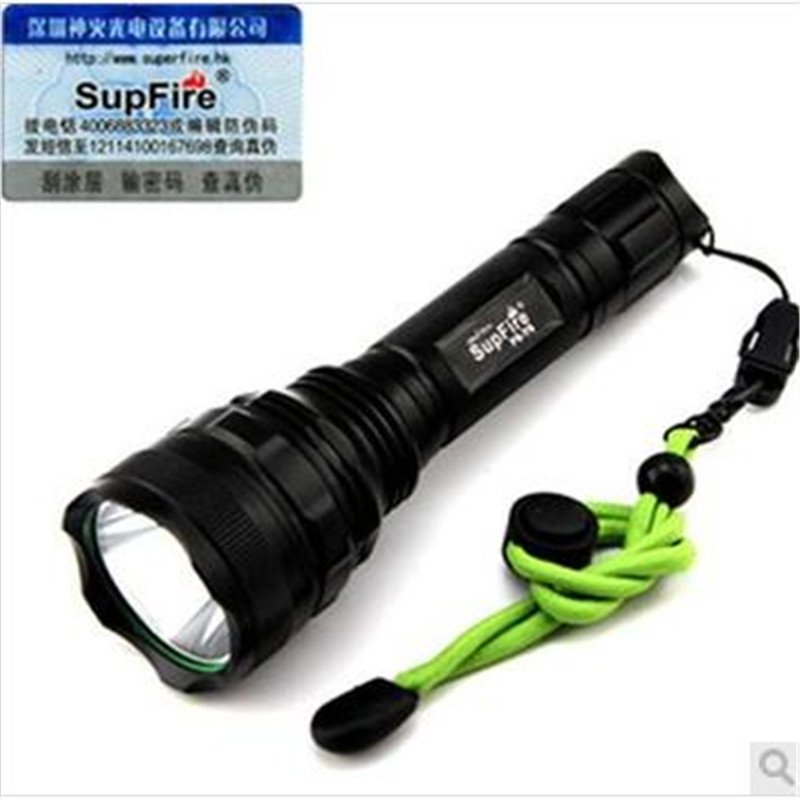 Supfire/神火 F6泛光型LED强光手电筒 进口CREE T6灯泡五档换光 防水充电套装 户外骑行 做工精细