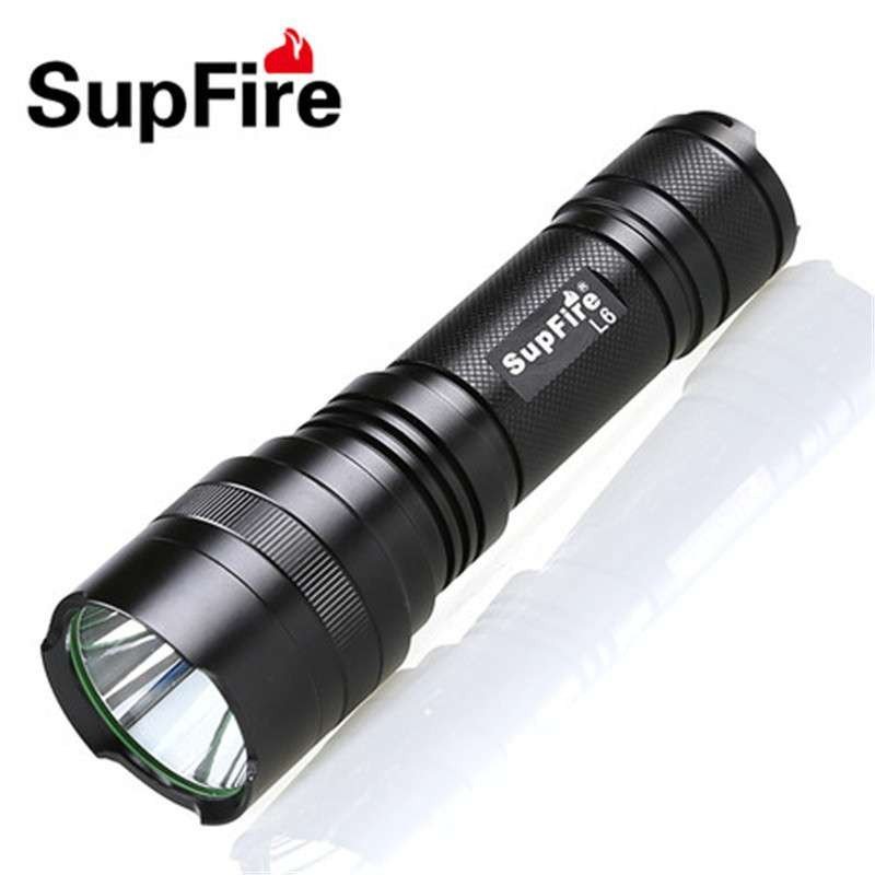 SupFire 强光手电筒 L6-xpe 5瓦LED 300流明 高亮泛光型26650锂电池 强光户外 充电 远射