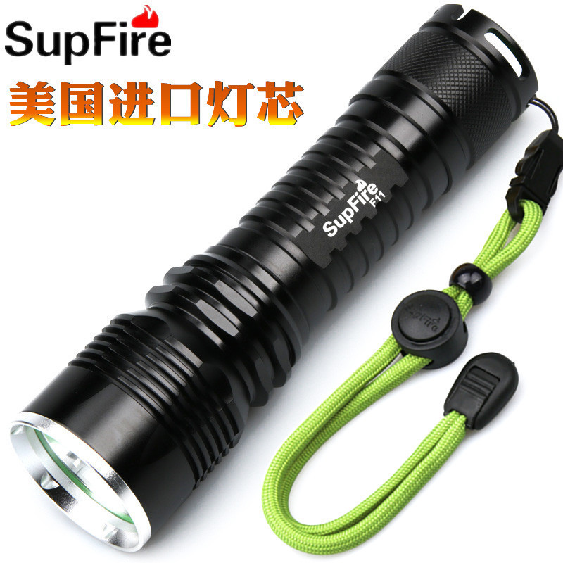 神火supfire伸缩调焦强光手电筒F11进口XML2(T6)LED 凸镜变焦26650大功率锂电池兼容18650 远射