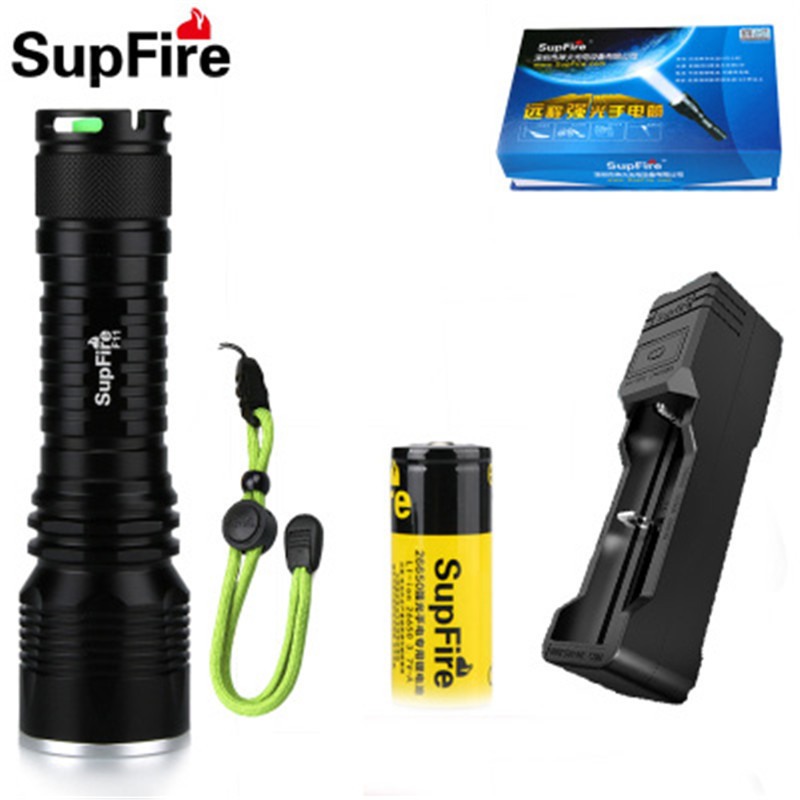 神火supfire伸缩调焦强光手电筒F11进口XML2(T6)LED 凸镜变焦26650大功率锂电池兼容18650 远射