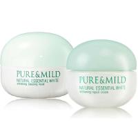 泊美PURE&MILD 植物芯润白凝亮美白保湿补水2件超值套装（睡眠面膜80g+面霜50g）