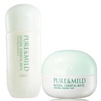 泊美PURE&MILD 植物芯润白凝亮美白保湿补水2件超值套装I(水润型)（乳液120g+睡眠面膜80g）