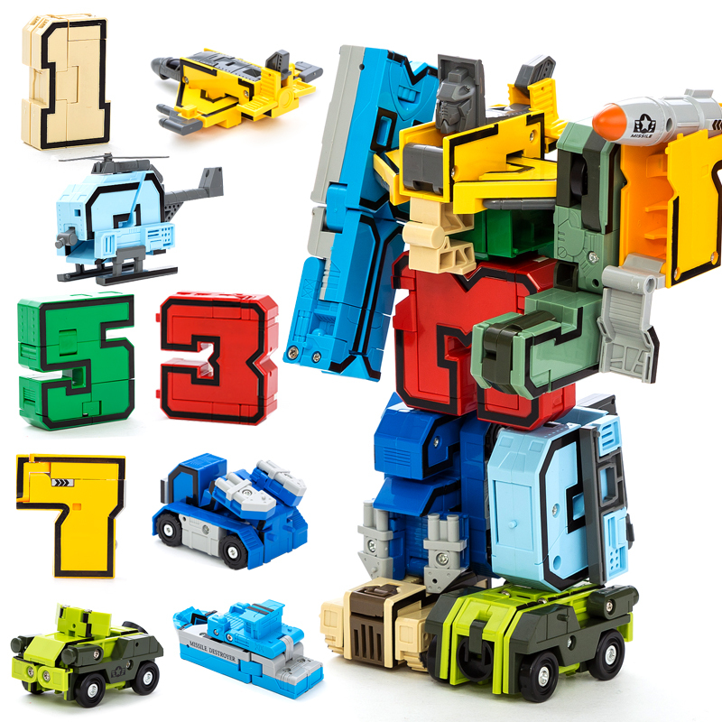 古迪GUDI 数字变形6-14岁金刚合体益智机器人塑料拼装男孩6-10岁儿童玩具数字版 50块以下