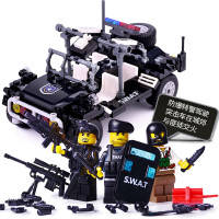 古迪GUDI 积木儿童塑料玩具防暴警察拼装玩具男孩适用年龄3-6岁 特警突击车9411 200块以上