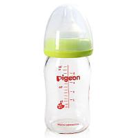 【买1赠4】贝亲新生儿宝宝宽口玻璃奶瓶 160ml绿带SS奶嘴AA72