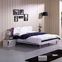 现代时尚简约现代烤漆1.5米及1.8米板式床双人床卧室小户型家居特价促销