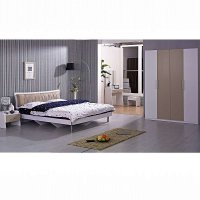 主卧室成套组合套装板式双人床+床头柜+衣柜三件套及六件套高级靠背烤漆套房