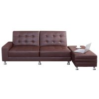 时尚简约三人位沙发床多功能可折叠PU皮艺小户型现代风格客厅沙发床