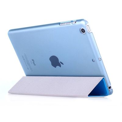 魅爱琳 ipad mini5保护套三折蚕丝纹ipadmini4保护壳迷你4外壳苹果平板电脑翻盖智能休眠支架简约商务轻薄 【iPad-mini4/5】7.9英寸★蓝色★