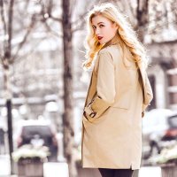 风衣女式春秋2015中长款欧美双排扣韩版气质外套新款潮正品deify