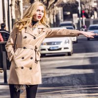 风衣女式2015新款双排扣修身欧美街头春秋高端中长款外套显瘦正品