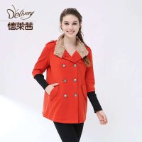 德莱茜孕妇装秋冬韩版孕妇外套宽松大衣孕妇风衣大码上衣