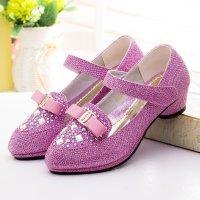 新款女童公主鞋高跟小皮鞋演出鞋儿童单鞋韩版水钻休闲鞋童鞋秋季