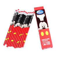 迪士尼disney米奇小学生男女童铅笔 学习文具12支装皮头铅笔DJ1473带橡皮盒装
