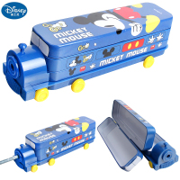 迪士尼汽车造型文具盒小学生铁笔盒男童三层儿童书架铅笔盒多功能