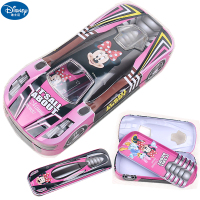 迪士尼汽车造型文具盒小学生铁笔盒男童三层儿童书架铅笔盒多功能