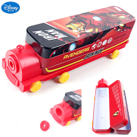 迪士尼火车头带削笔刀双层铁笔盒小学生文具盒轮子滑动米奇铅笔盒