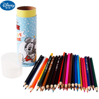 迪士尼桶装彩色铅笔24色36色小学生涂色填色彩笔儿童卡通绘画铅笔