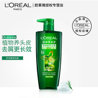 欧莱雅茶树植萃无硅油去屑止痒去油洗发水露洗头膏 油头控油清洁净油型