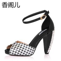 香阁儿 2014春季新款 金属扣绑带高跟凉鞋时尚气质女鞋