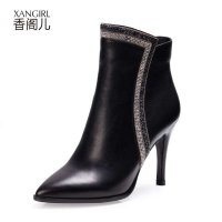 香阁儿 2014秋季新款 奢华水钻装饰优雅性感酒杯高跟真皮尖头女鞋
