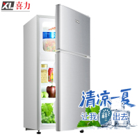 喜力 BCD-101 101升双门小冰箱 小型家用电冰箱 迷你冰箱 租房神器 冷藏冷冻 直冷 银色