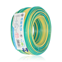 熊猫电线 BVR4平方(黄绿双色 100米)多股软线铜芯线 电缆 家用电线空调线 方便穿管