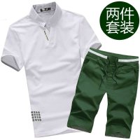 维杰斯男T恤414 2015新品夏装套装 潮男韩版短袖t恤休闲裤套装 t恤套装2件套装