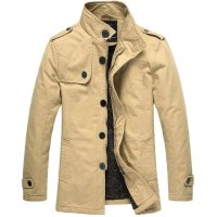 维杰斯 2014春秋装新款男装风衣外套 潮牌男休闲英伦中长款修身加厚款夹克风衣 男士风衣外套