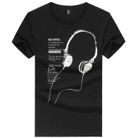 维杰斯 2015夏装新款男装 男士短袖t恤 韩版休闲圆领短袖衫潮t恤 纯棉黑色T恤