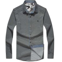 维杰斯 2014秋装新款男装衬衫 男士韩版修身长袖衬衫 男时尚休闲衬衫