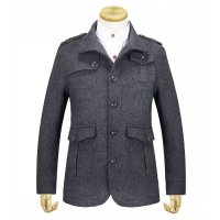 维杰斯 2014春秋装新款男装风衣外套 潮牌男休闲英伦中长款修身夹克风衣 男夹克外套