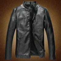 2015秋装新款男装 男士韩版修身机车皮衣 潮 男款时尚休闲立领皮衣外套