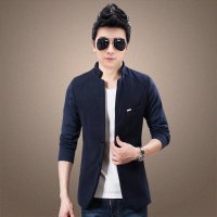 维杰斯 2015秋装新款男装 潮 男士立领时尚休闲百搭短款呢子夹克男外套