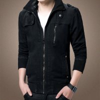 维杰斯 2015秋冬新款 男士夹克外套 都市休闲修身纯棉水洗棉质潮男夹克