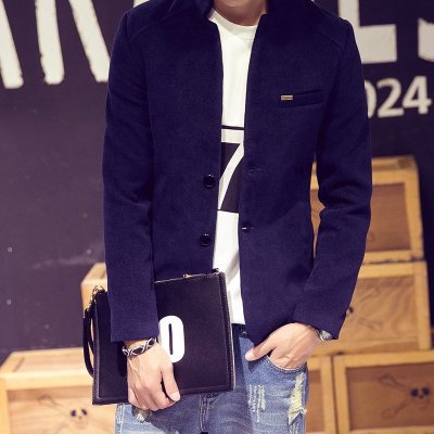 维杰斯 2015新款男装 日系韩版修身都市休闲呢子夹克 时尚 男外套